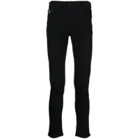 versace jeans couture jean skinny à logo imprimé - noir