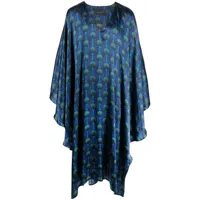 ozwald boateng chemise en soie à imprimé géométrique - bleu