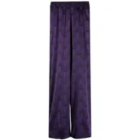 ozwald boateng pantalon en soie à imprimé géométrique - violet
