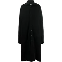 yohji yamamoto manteau mi-long en maille fine - noir