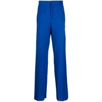 versace pantalon droit à taille haute - bleu