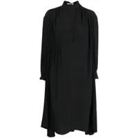 vivetta robe-chemise asymétrique à col montant - noir