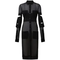 burberry robe-chemise à découpes - noir