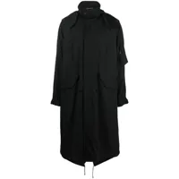 yohji yamamoto manteau à fermeture dissimulée - noir