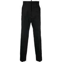 dsquared2 pantalon de costume à design plissé - noir