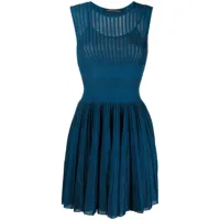 antonino valenti robe évasée à design sans manches - bleu