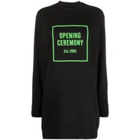 opening ceremony robe à logo embossé - noir