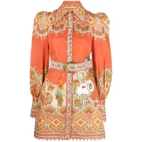 zimmermann robe-chemise à imprimé kaleidoscope aries - orange