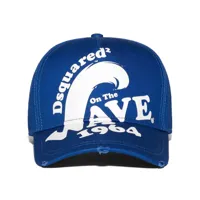 dsquared2 casquette en coton à logo imprimé - bleu