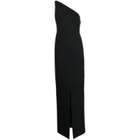 solace london robe longue nadina à design asymétrique à une épaule - noir