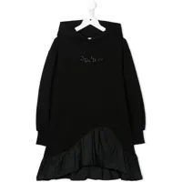 pinko kids robe-pull à logo brodé de sequins - noir