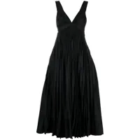 jil sander robe longue à design plissé - noir