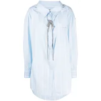 alexander wang chemise rayée à ornements en cristal - bleu