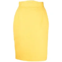 thierry mugler pre-owned jupe crayon à design asymétrique - jaune