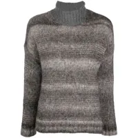 woolrich pull rayé en laine et coton mélangés - gris