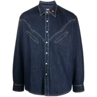 kenzo chemise en jean d'inspiration western - bleu