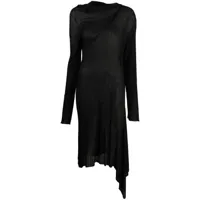 marques'almeida robe asymétrique en maille nervurée - noir