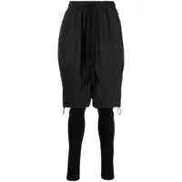 niløs pantalon droit à effet superposé - noir