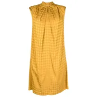 paule ka robe courte à motif pied-de-poule - or