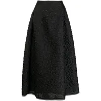 shiatzy chen jupe trapèze en jacquard à design matelassé - noir