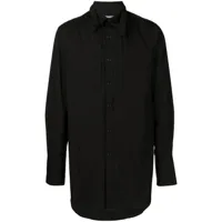 yohji yamamoto chemise oversize à col lavallière - noir