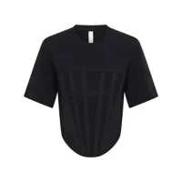 dion lee t-shirt corset en coton biologique - noir
