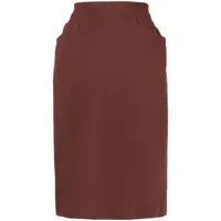 hermès pre-owned jupe crayon à taille haute (2010) - marron