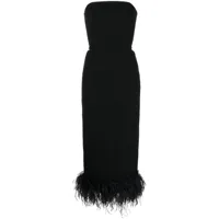 16arlington robe-bustier bordée de plumes - noir