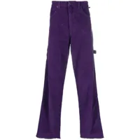 darkpark pantalon droit en velours côtelé - violet