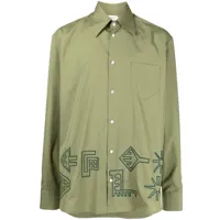 namacheko chemise brodée à col pointu - vert