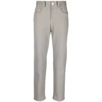 lorena antoniazzi pantalon en cuir à taille haute - gris
