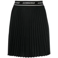 lacoste jupe plissée à bande logo - noir