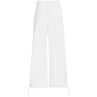 marni pantalon droit à logo brodé - blanc
