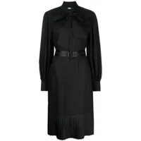 karl lagerfeld robe-chemise à col noué - noir