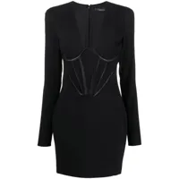 versace robe courte à détail de corset - noir