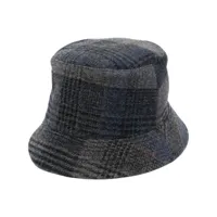 fedeli chapeau en laine vierge à motif tartan - bleu