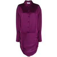 the attico robe-chemise hatty à coupe courte - violet