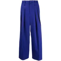 issey miyake pantalon ample à taille haute - bleu