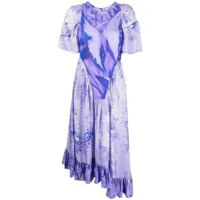 collina strada robe mi-longue à mélange d'imprimés - violet