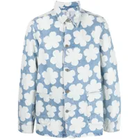 kenzo veste en jean à fleurs - bleu