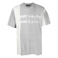 mostly heard rarely seen t-shirt à logo spliced imprimé - gris