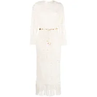zimmermann robe courte cira à taille nouée - blanc