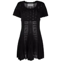 viktor & rolf robe courte spinning threads en coton mélangé - noir