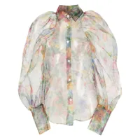 viktor & rolf chemise transparente à fleurs - vert