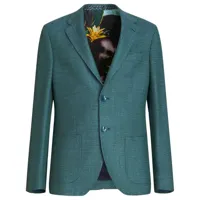 etro blazer en tweed à simple boutonnage - vert