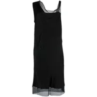 chanel pre-owned robe mi-longue à design superposé (années 1990) - noir
