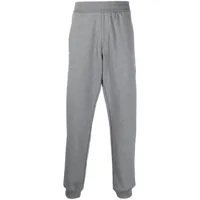 versace pantalon de jogging slim à logo imprimé - gris