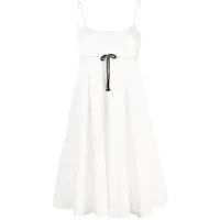 anouki robe courte évasée à détail de nœud - blanc