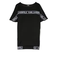 karl lagerfeld kids robe-sweat à bande logo - noir