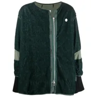 oamc veste à fermeture zippée décalée - vert